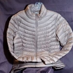 32 Degrees Tan Chevron Puffer Jacket